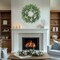26" Eucalyptus & White Chrysanthemum Wreath – All-Season Front Door Greenery Décor
